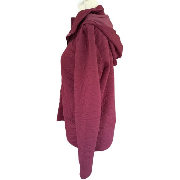 DSG Women’s Quilted Full Zip Hoodie Jacket M Burgundy - Picture 4 of 7